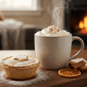 Festive Treat Combo Handmade Mince Pie and any hot drink