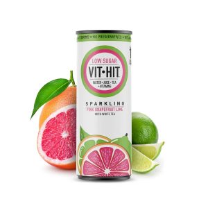 VIT HIT SPARKLING PINK GRAPEFRUIT & LIME CAN 330 ML